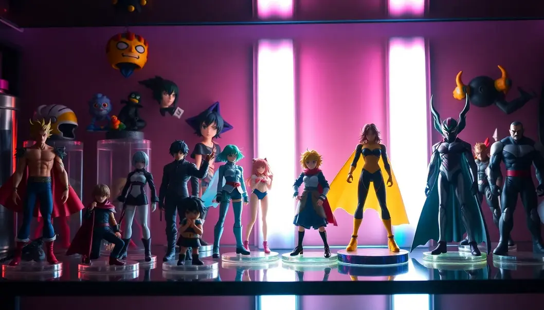 A colorful collection of anime figures lighting up 2025.